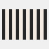 Feuille De Papier Cadeau Bandes Verticales Noir Et Crème Blanc Gratté (Devant 3)