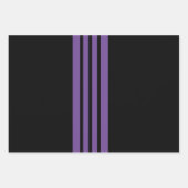 Feuille De Papier Cadeau Bandes Violettes Et Noires (Devant 3)