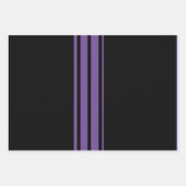 Feuille De Papier Cadeau Bandes Violettes Et Noires (Devant)