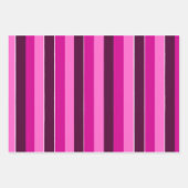 Feuille De Papier Cadeau Bandes violettes et roses (Devant 3)