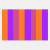 Feuille De Papier Cadeau Bandes violettes, orange et roses (Devant)