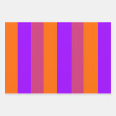 Feuille De Papier Cadeau Bandes violettes, orange et roses (Devant 3)