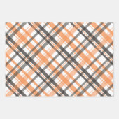 Feuille De Papier Cadeau Bannière noir orange Eek Plaid Halloween (Devant 2)