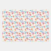 Feuille De Papier Cadeau Barber Outils Motifs de silhouette (Devant 2)