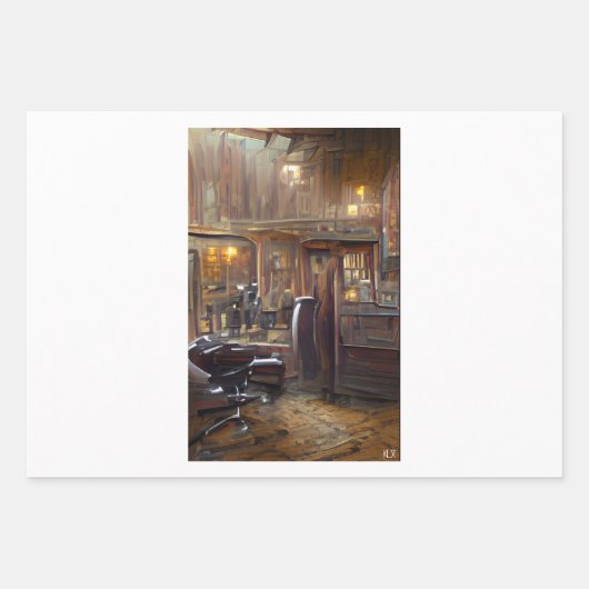 Feuille De Papier Cadeau Barber Shop par Klx (Devant)