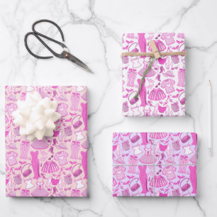 Feuille De Papier Cadeau Barbiecore rose et rose chaud