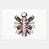 Feuille De Papier Cadeau Barbier, coiffeur, coiffeur, coiffeur, coupe-cheve (Devant 2)