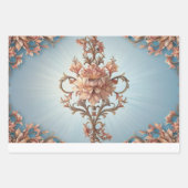 Feuille De Papier Cadeau Baroque Rose  Wrapping Paper Flat Sheet Set of 3 (Devant)