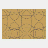 Feuille De Papier Cadeau Barre Luxe Barbelé Or Noir (Devant 2)