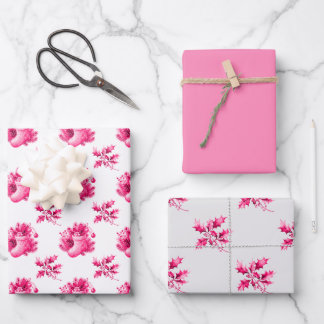 Feuille De Papier Cadeau Bas rose vintage