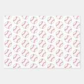 Feuille De Papier Cadeau Baseball Ball Blue Sports Player Nom (Devant 3)