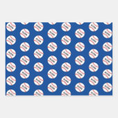 Feuille De Papier Cadeau Baseball Ball Blue Sports Player Nom (Devant 2)