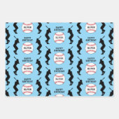 Feuille De Papier Cadeau Baseball Ball Blue Sports Player Nom (Devant)