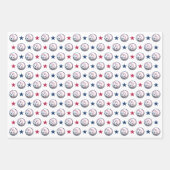 Feuille De Papier Cadeau Baseball du 4 juillet (Devant 3)
