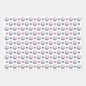 Feuille De Papier Cadeau Baseball du 4 juillet (Devant 2)