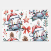 Feuille De Papier Cadeau Baseball pour thème Noël (Devant 2)