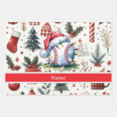 Feuille De Papier Cadeau Baseball pour thème Noël (Devant)