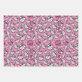 Feuille De Papier Cadeau Basket-ball Motif rose Nom (Devant 2)