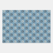 Feuille De Papier Cadeau Basketball Ball Motif Nom bleu (Devant 3)