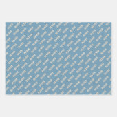 Feuille De Papier Cadeau Basketball Ball Motif Nom bleu (Devant)