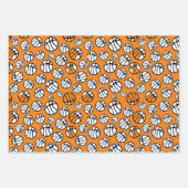Feuille De Papier Cadeau Basketball Motif Orange Nom (Devant 2)