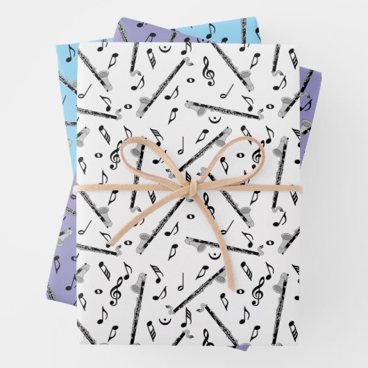 Feuille De Papier Cadeau Bass Clarinet Music Note Motif (En situation)