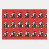 Feuille De Papier Cadeau Basset Hound Santa Hat Noël (Devant)