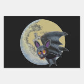 Feuille De Papier Cadeau Bat à Pleine lune Halloween Drunk (Devant)