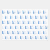 Feuille De Papier Cadeau Bateau nautique bleu et blanc (Devant 2)