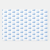 Feuille De Papier Cadeau Bateau nautique bleu et blanc (Devant)