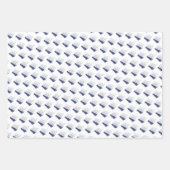 Feuille De Papier Cadeau Bateau nautique bleu et blanc (Devant 3)