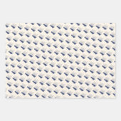 Feuille De Papier Cadeau Bateau nautique bleu et blanc (Devant 3)