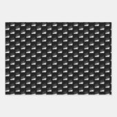 Feuille De Papier Cadeau Bateau nautique noir et blanc (Devant 3)