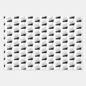 Feuille De Papier Cadeau Bateau nautique noir et blanc (Devant 2)