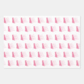 Feuille De Papier Cadeau Bateau nautique rose et blanc (Devant 2)