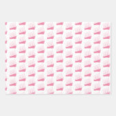 Feuille De Papier Cadeau Bateau nautique rose et blanc (Devant)