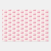 Feuille De Papier Cadeau Bateau nautique rose et blanc (Devant)