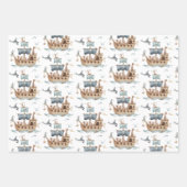 Feuille De Papier Cadeau Bateau pirate avec Animaux Fête des enfants (Devant)