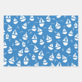 Feuille De Papier Cadeau Bateaux À Voile Cute Rétro Bateaux À Voile Moderne (Devant 2)