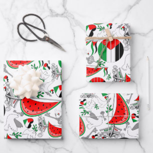 Feuille De Papier Cadeau Bateaux de la Flottille de la Liberté Mondiale à G