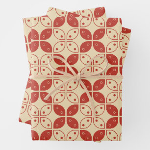 Feuille De Papier Cadeau Batik Kawung, Motif indonésien, javanais, ethnique