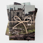 Feuille De Papier Cadeau Bâtiments abandonnés après Apocalypse (En situation)