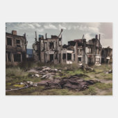 Feuille De Papier Cadeau Bâtiments abandonnés après Apocalypse (Devant)