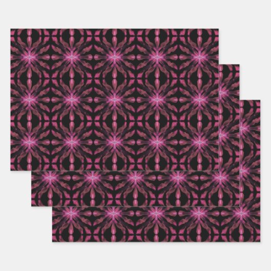 Feuille De Papier Cadeau Bâtons lumineux Neon Motif Abstrait (Lot)