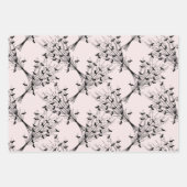 Feuille De Papier Cadeau Bats d'araignée rose noire Cool mignonne Halloween (Devant)