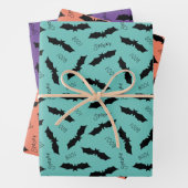 Feuille De Papier Cadeau Bats Halloween (En situation)