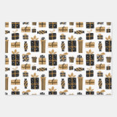 Feuille De Papier Cadeau Bauble Cadeaux et Étoiles de Noël Motif (Devant)