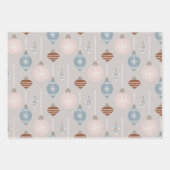 Feuille De Papier Cadeau Bauble et Étoiles de Noël Palais neutre (Devant)