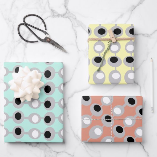 Feuille De Papier Cadeau Baubles atomiques au milieu du siècle (Recto)