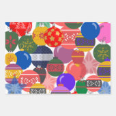 Feuille De Papier Cadeau Baubles de Noël  (Devant)